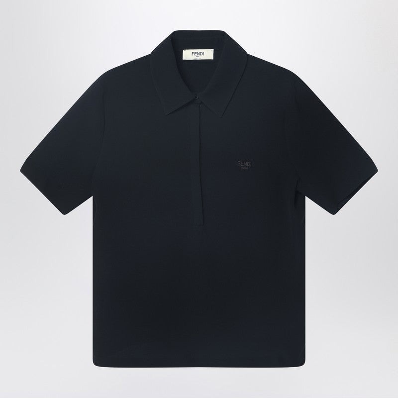 Tシャツ・カットソー Fendi Black Silk Cady Polo T-Shirt FENDI Fendi Black Silk Cady Polo T-Shirt Women | luosophy