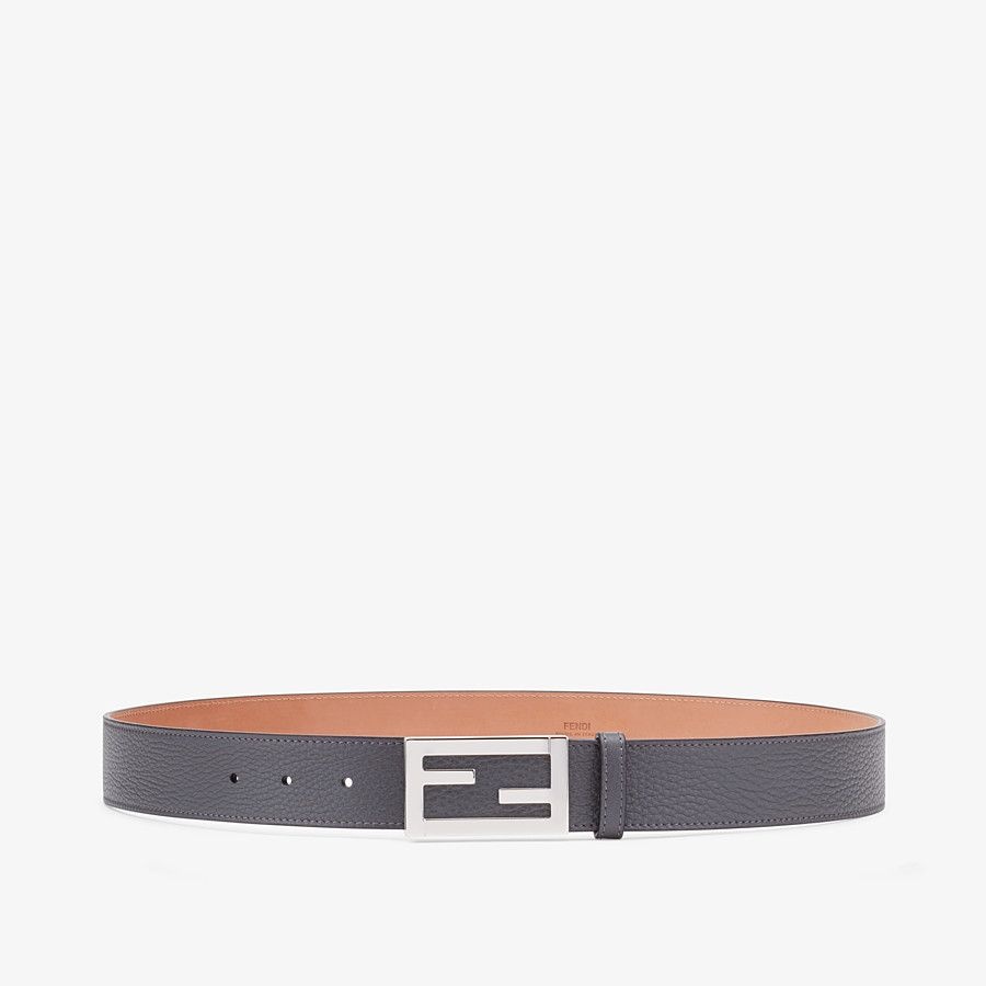 Gray leather belt - 1