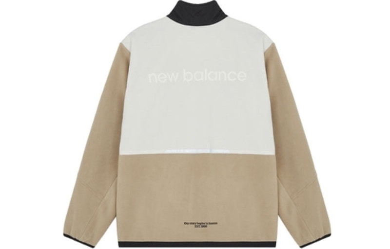 New Balance New Balance Colorblock logo Sports Stand Collar Polar Fleece Jacket Khaki 6DB42133-DB outlook
