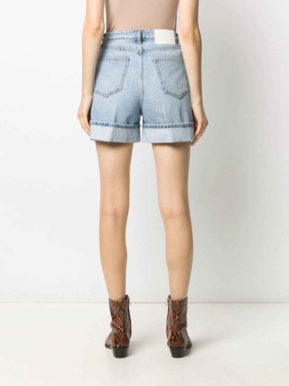 high-rise denim shorts - 4