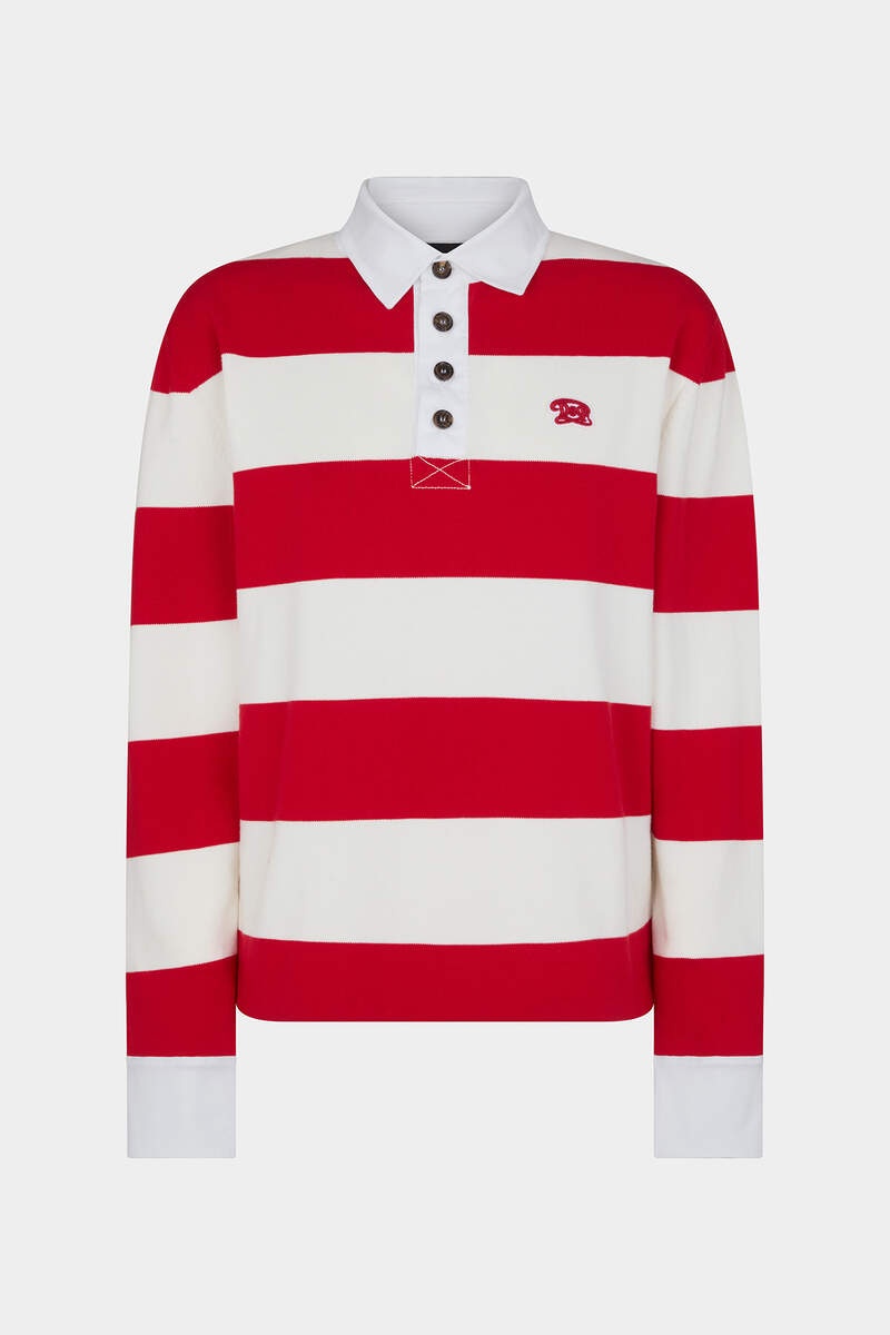 STRIPED KNIT POLO - 1