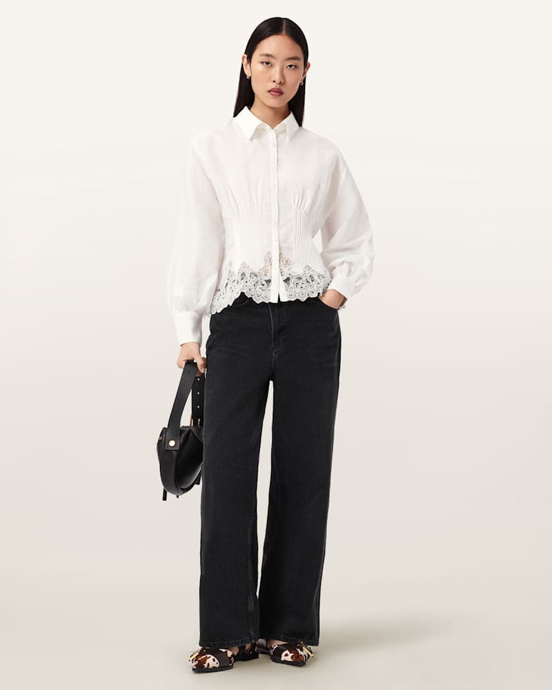 CAROL LONG SLEEVE LACE TRIMMED SHIRT 4