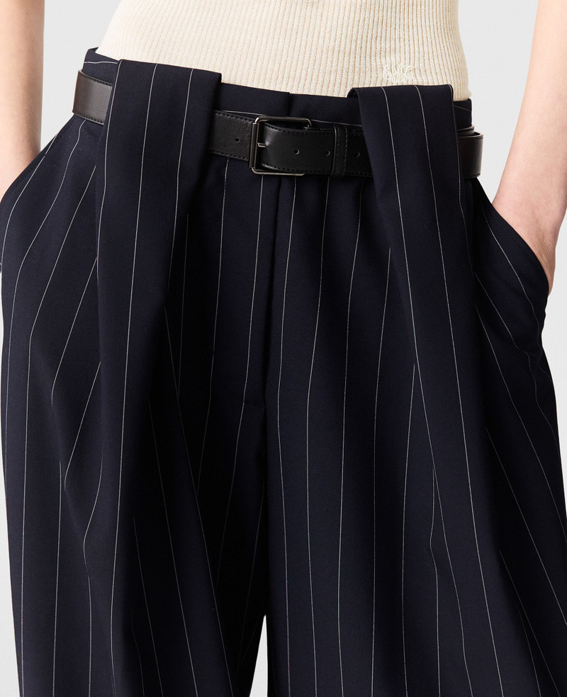 Slouchy Paneled Pinstripe Pants 4