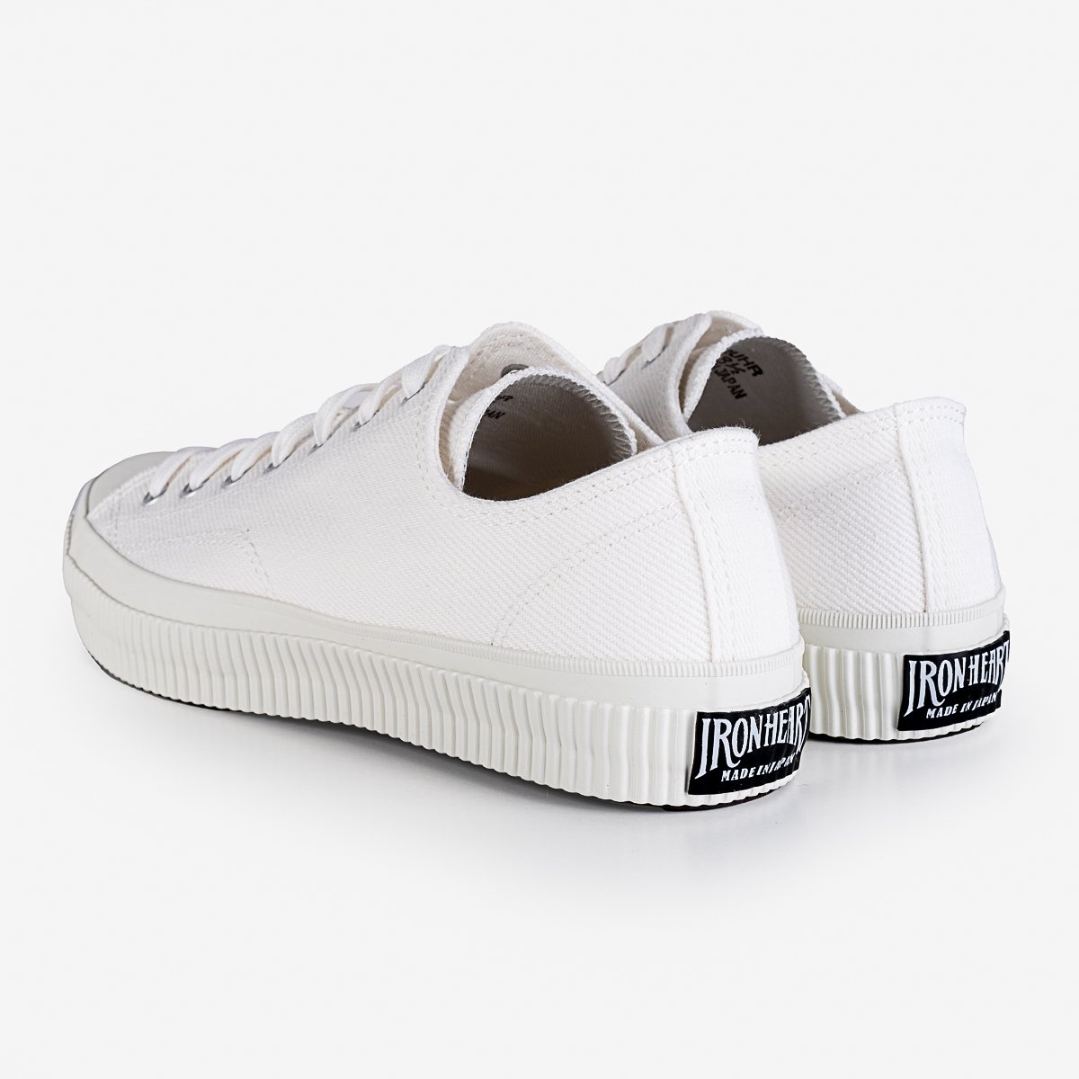 IHSN-01-WHT 21oz Selvedge Denim Low-Top Sneakers - White - 3