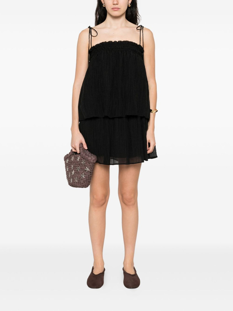 ELEH pleated tie-shoulder straps top outlook