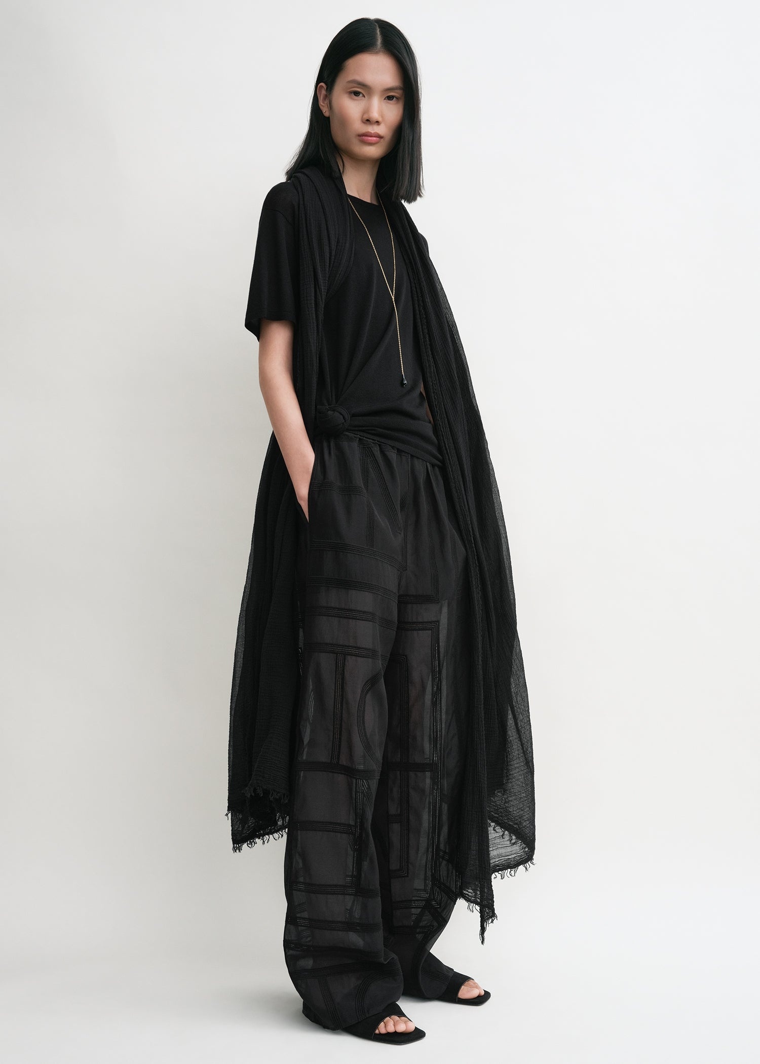 Monogram crochet pj bottoms black - 3