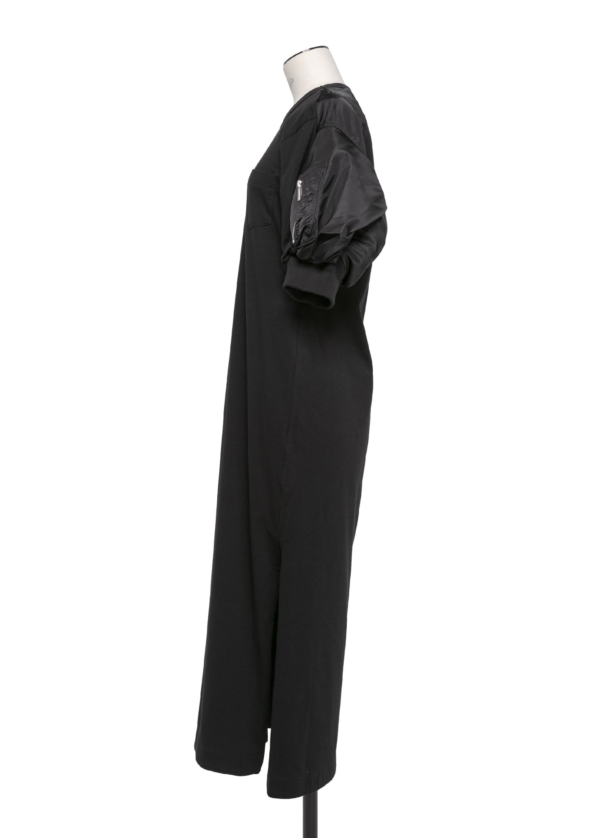 sacai Nylon Twill x Cotton Jersey Dress | REVERSIBLE