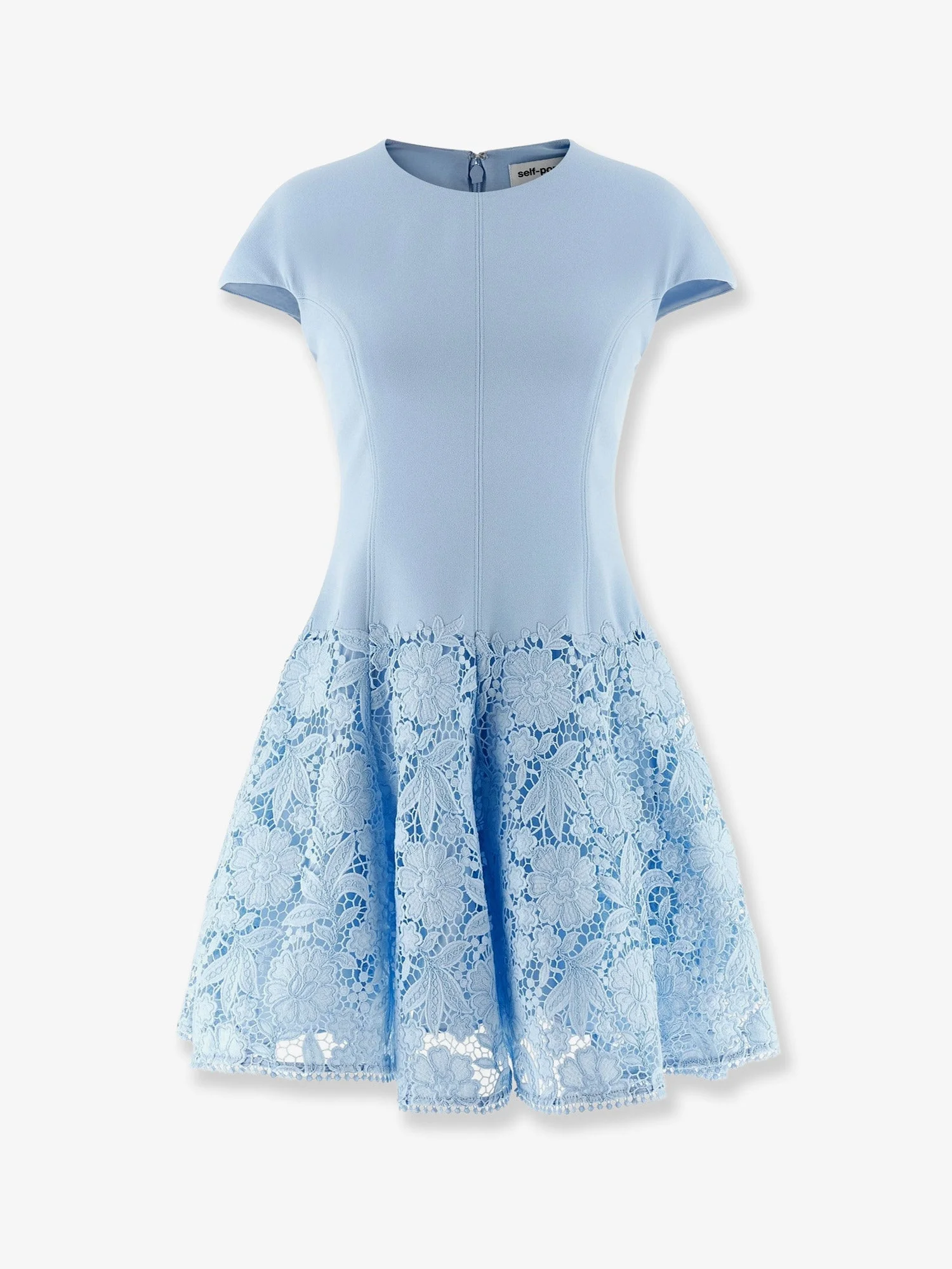 Self Portrait Crepe Lace Mini Dress - 1