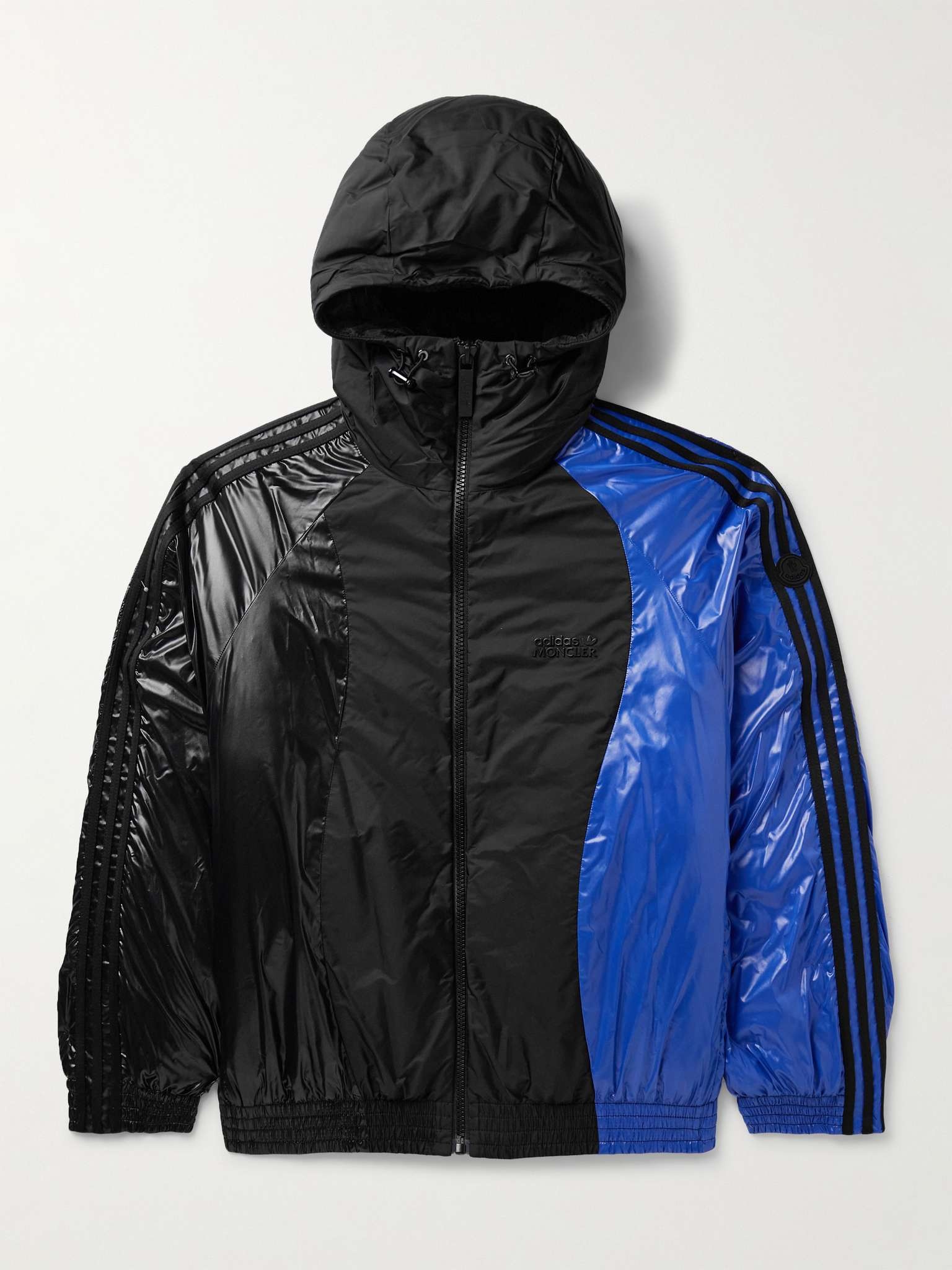 + adidas Originals Balzers Logo-Appliquéd Striped Panelled Shell Hooded Down Jacket - 1