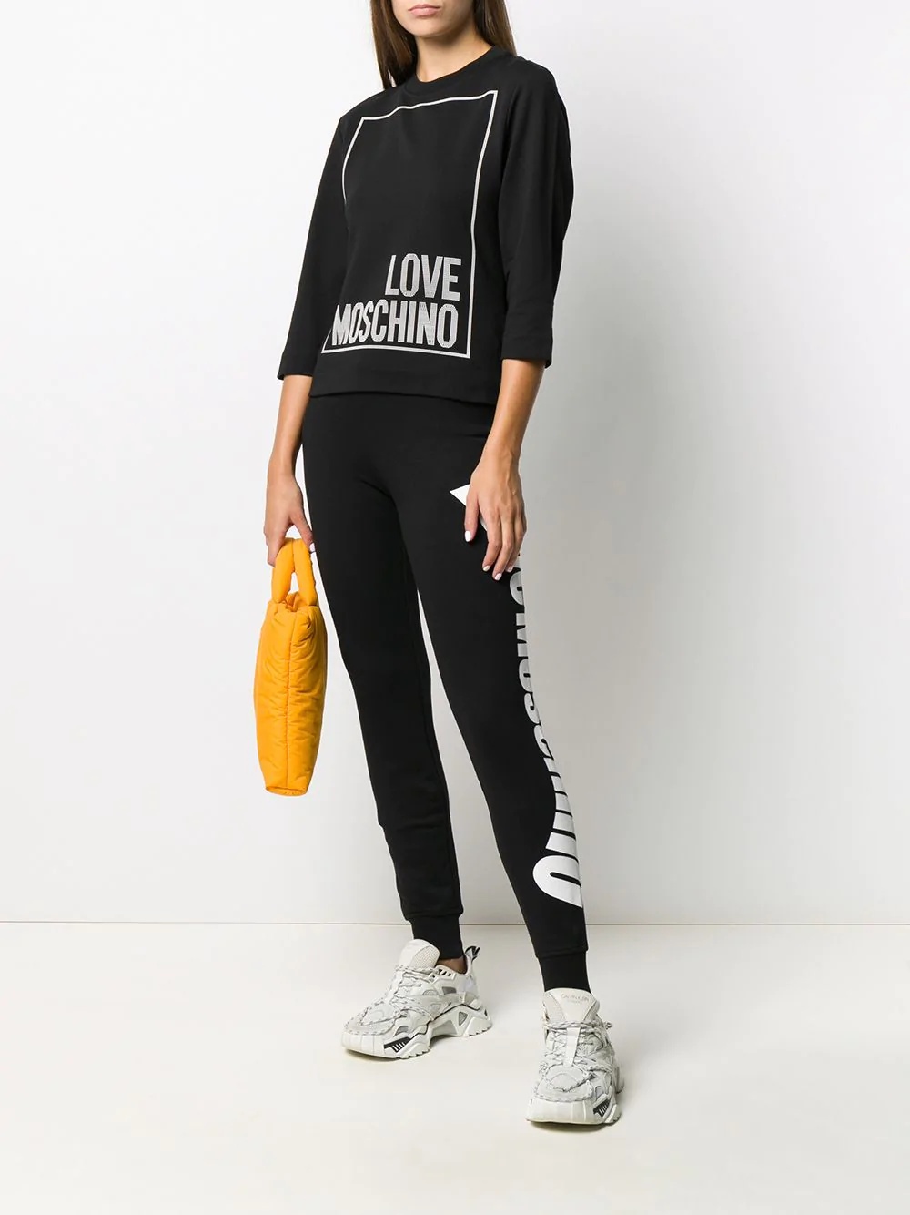 logo print cotton track pants - 2