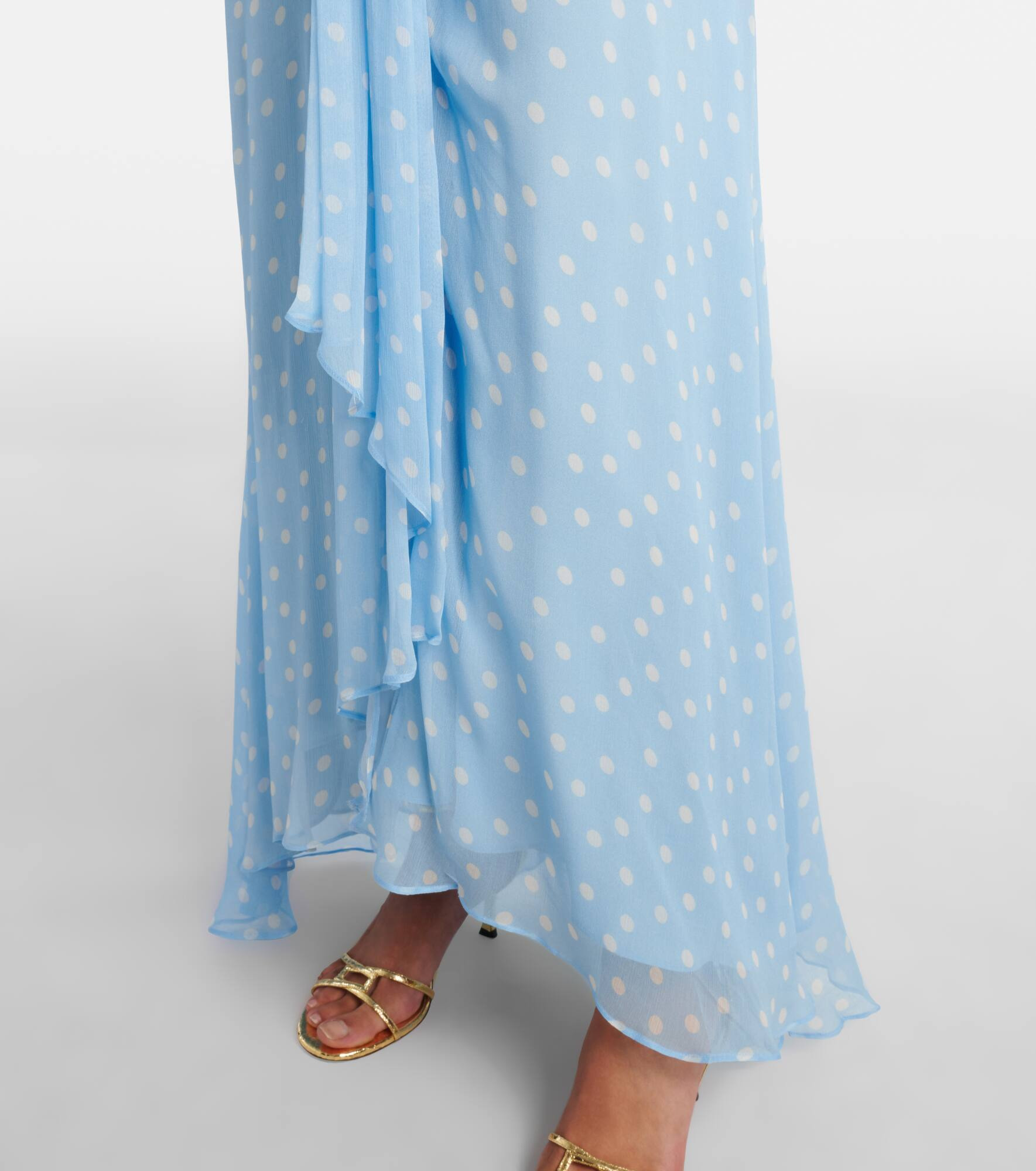 Meera polka-dot shirred gown - 6