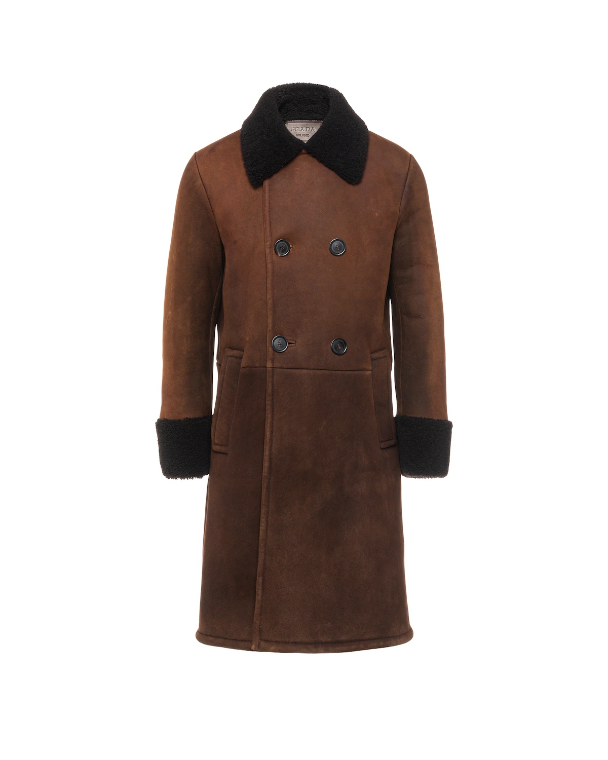 Double-breasted sheepskin coat - 1