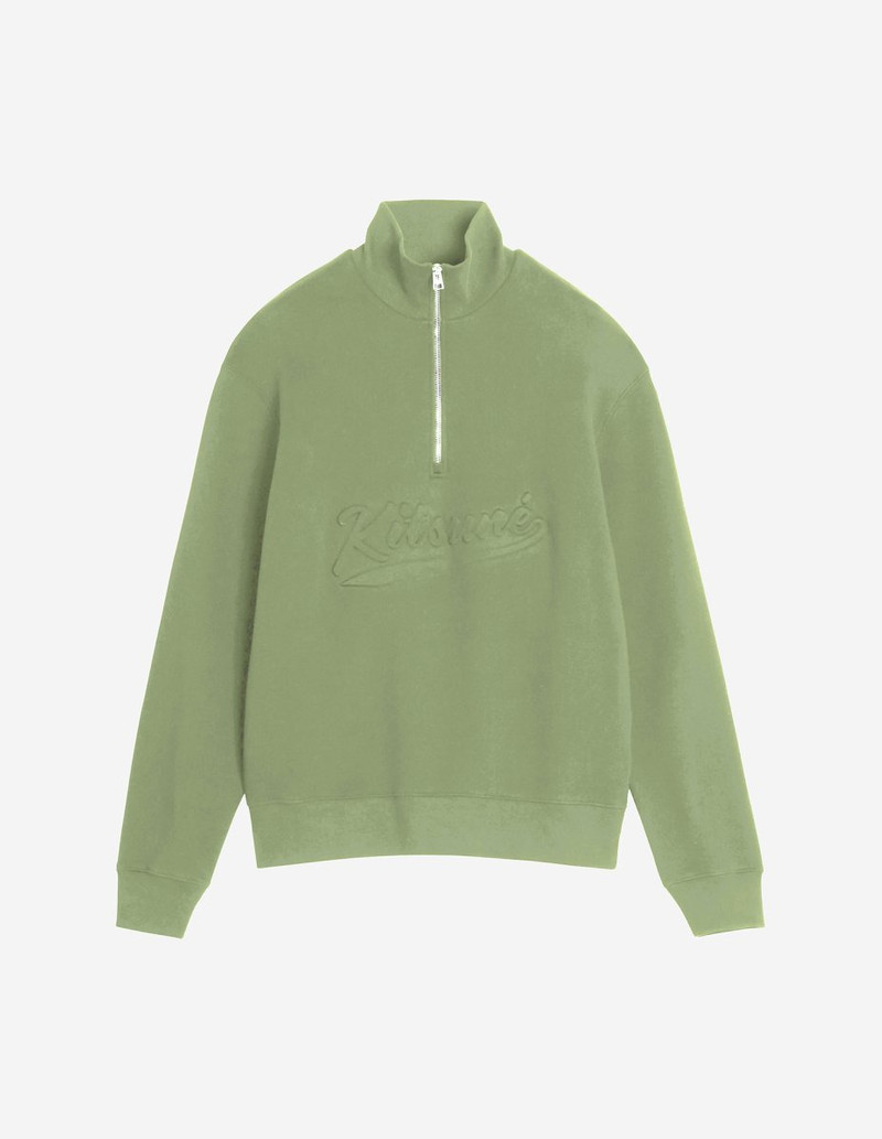 VARSITY HALF ZIP COMFORT SWEATER 1