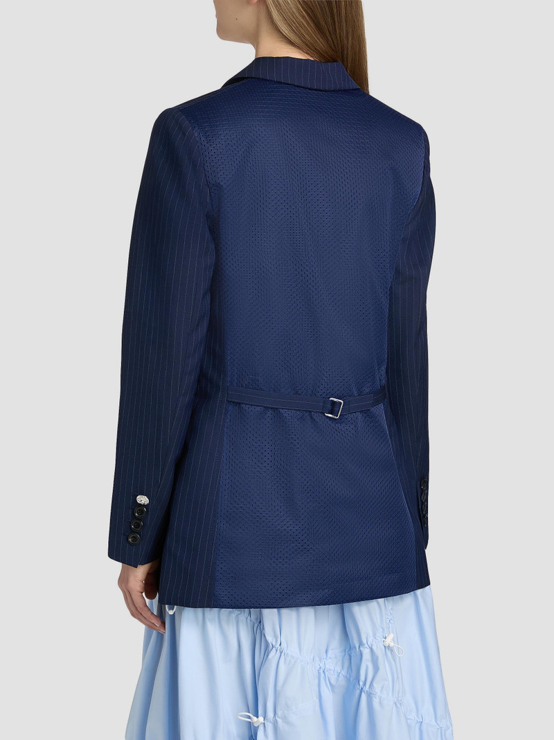 Women's Pinstripe Wool Blazer - Multi 5