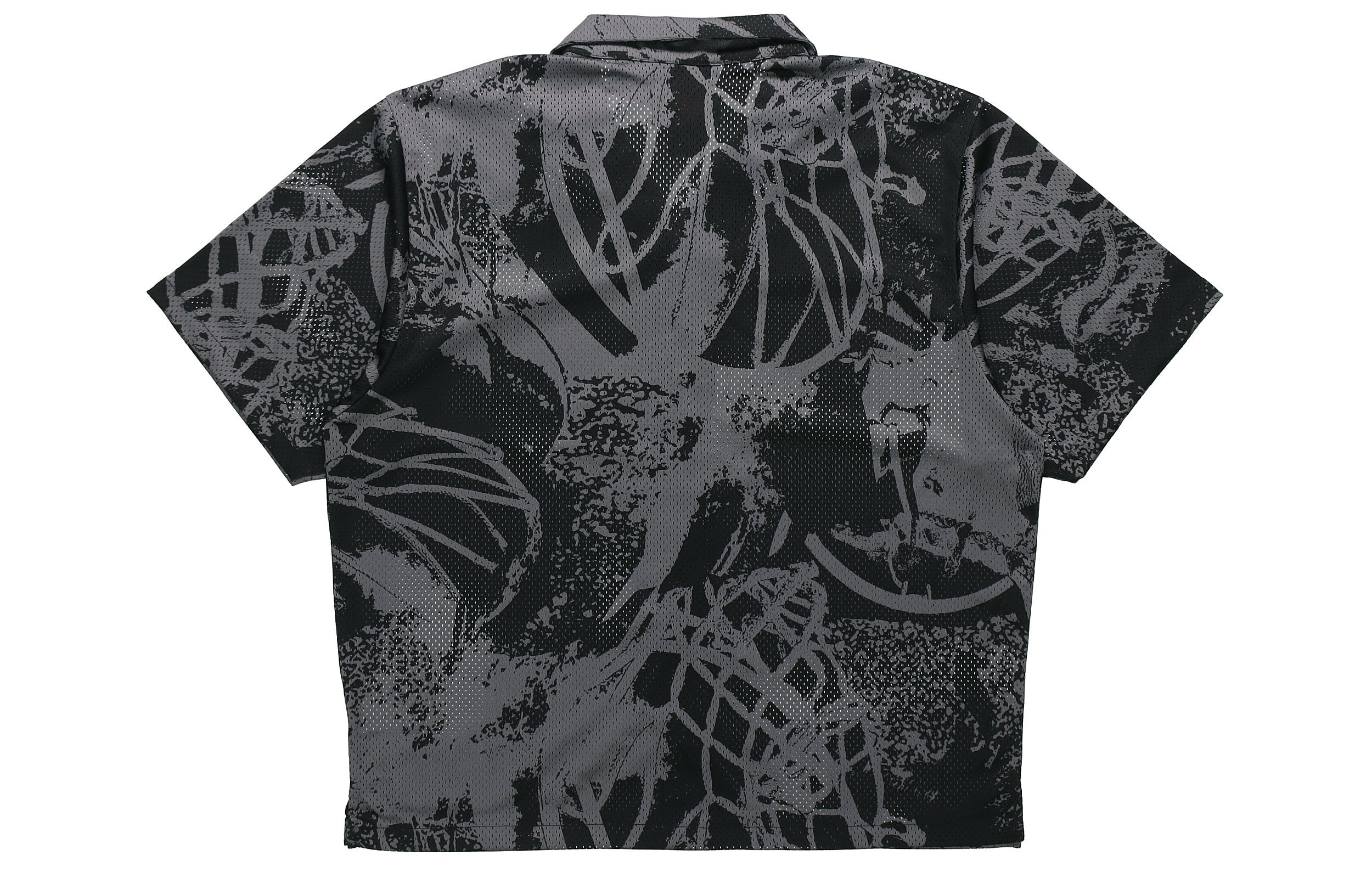 Air Jordan Flight Knitting Printing Wide Loose Basketball Short Sleeve Shirt Men's Black CZ4736-010 - 3