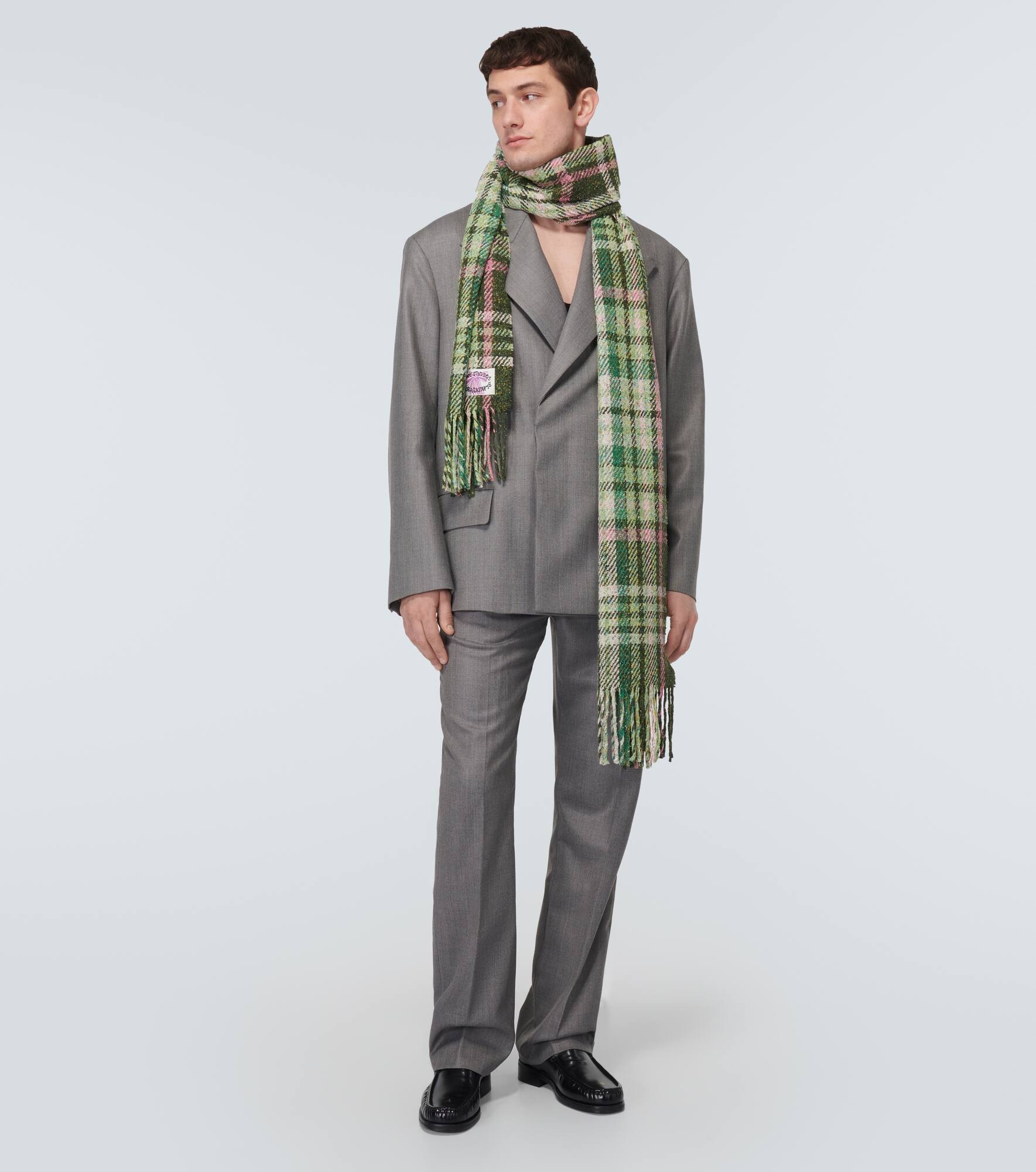 Fringed checked scarf - 2
