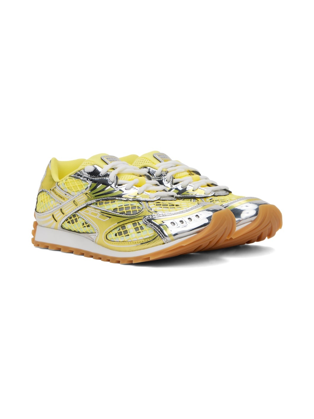Silver & Yellow Orbit Sneakers - 4