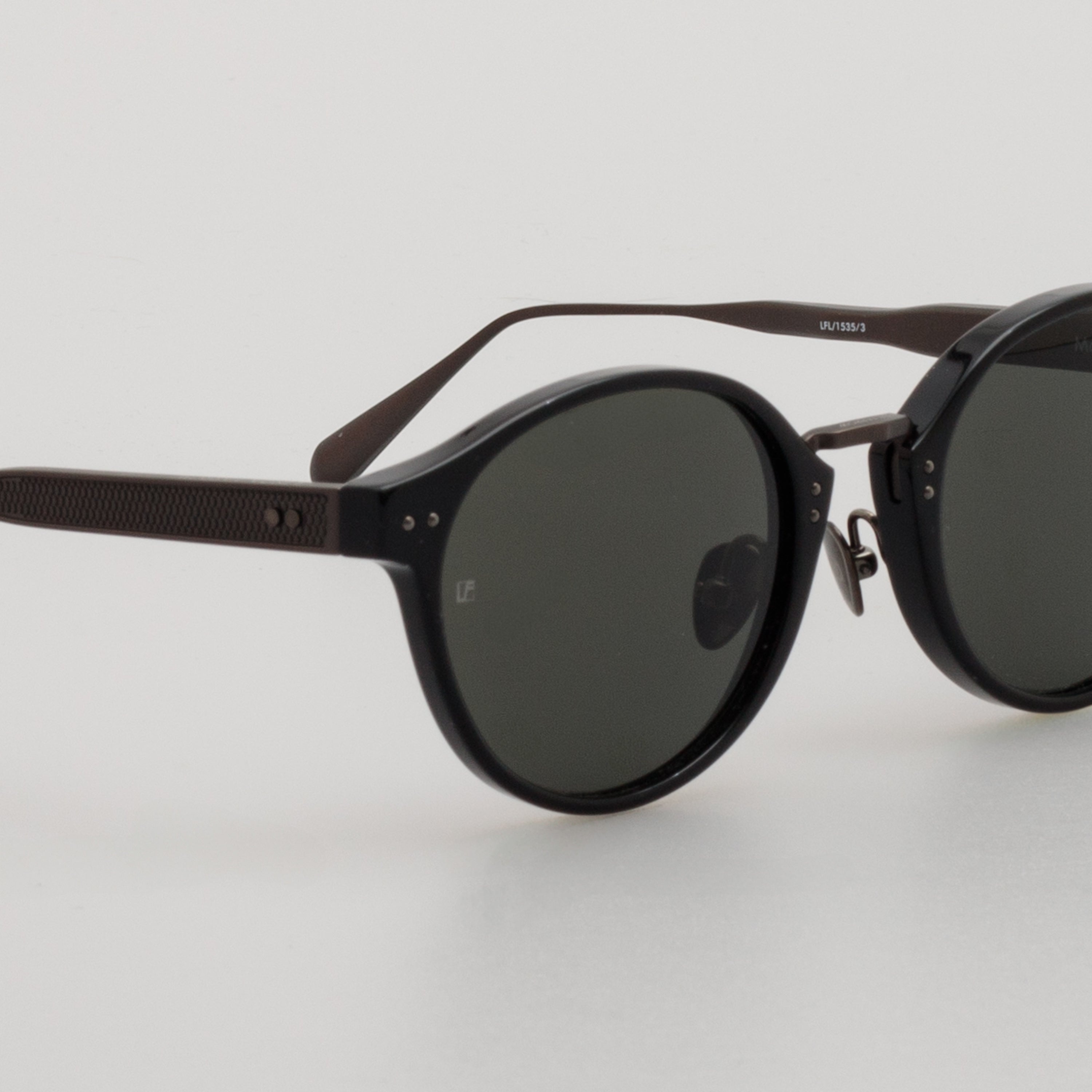 Marco Oval Sunglasses in Black and Matt Nickel - 4