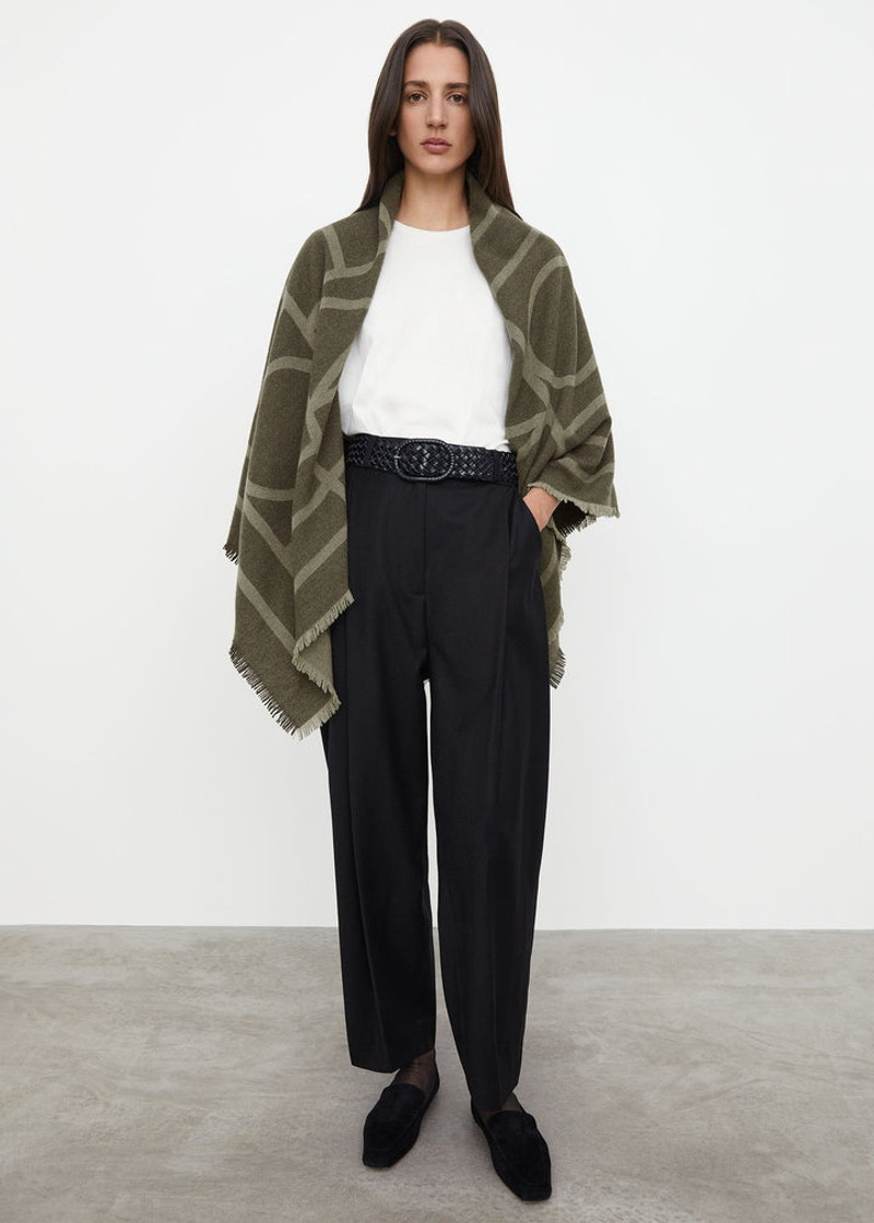TOTEME Monogram wool cashmere scarf sage outlook