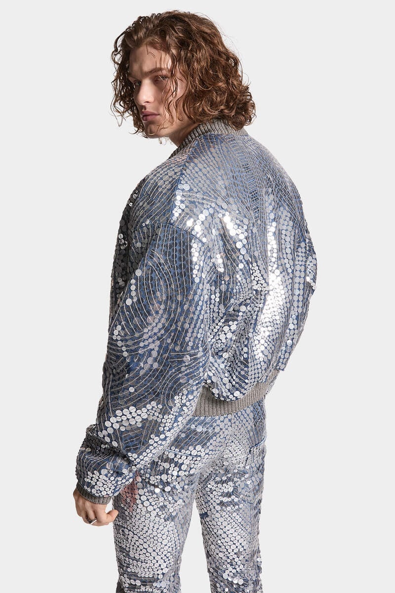 SILVER SUPERNOVA 80'S BOMBER JACKET - 4
