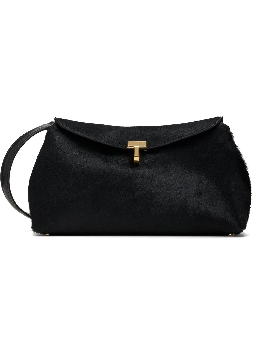 Black T-Lock Pony Hair Clutch - 1