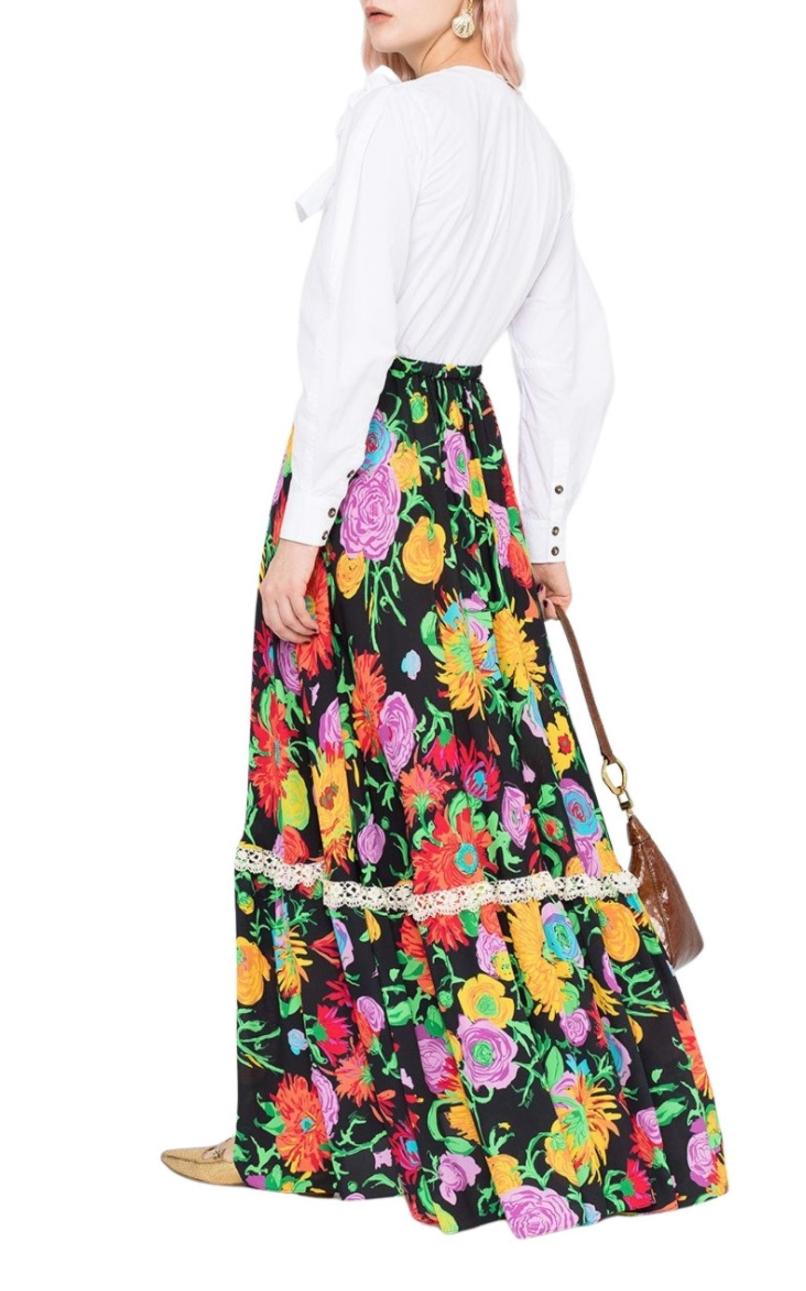 Ken Scott- Print Viscose Skirt - 2