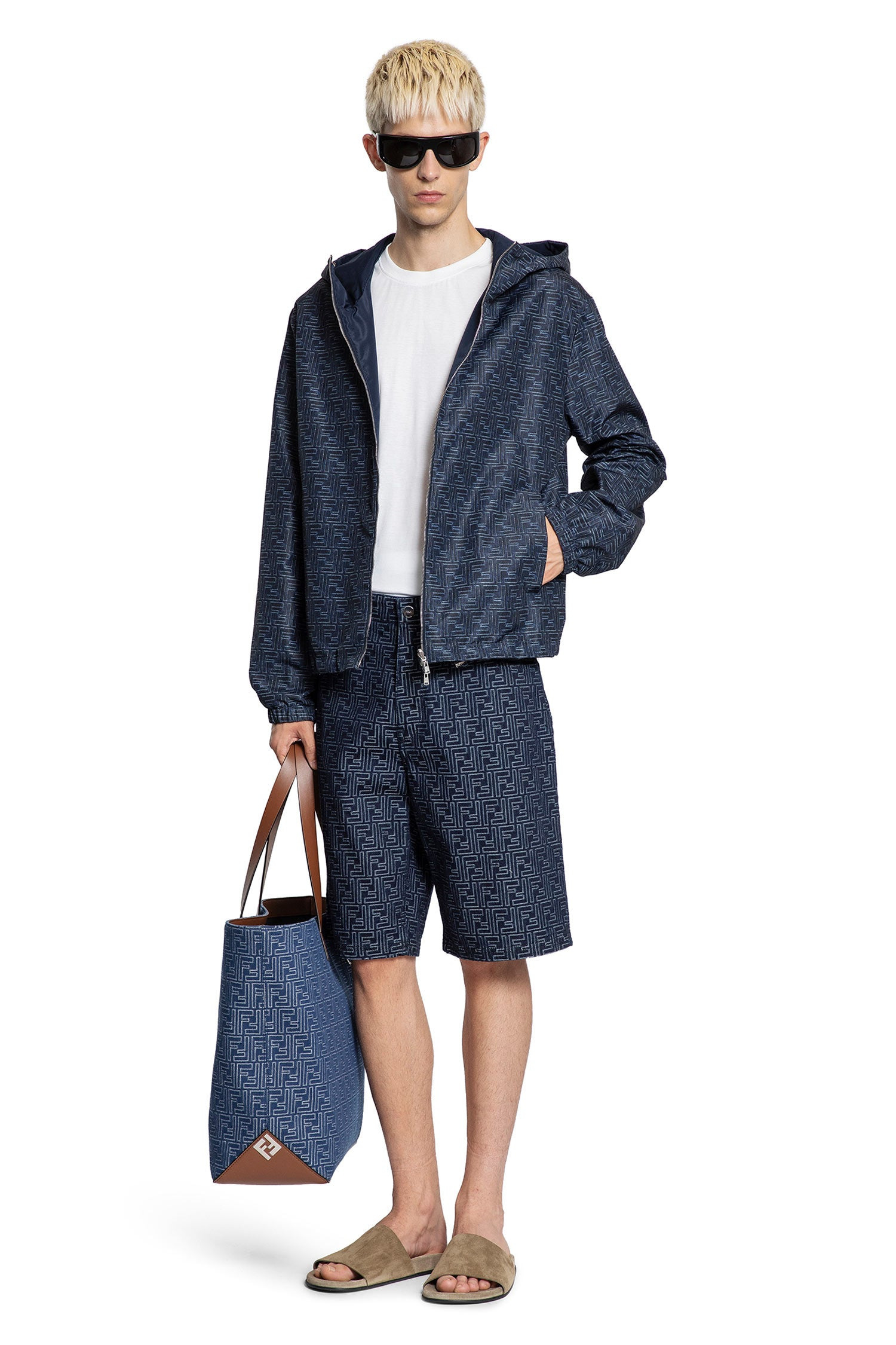Ff-Jacquard-Denim-5-Pocket-Shorts - 4