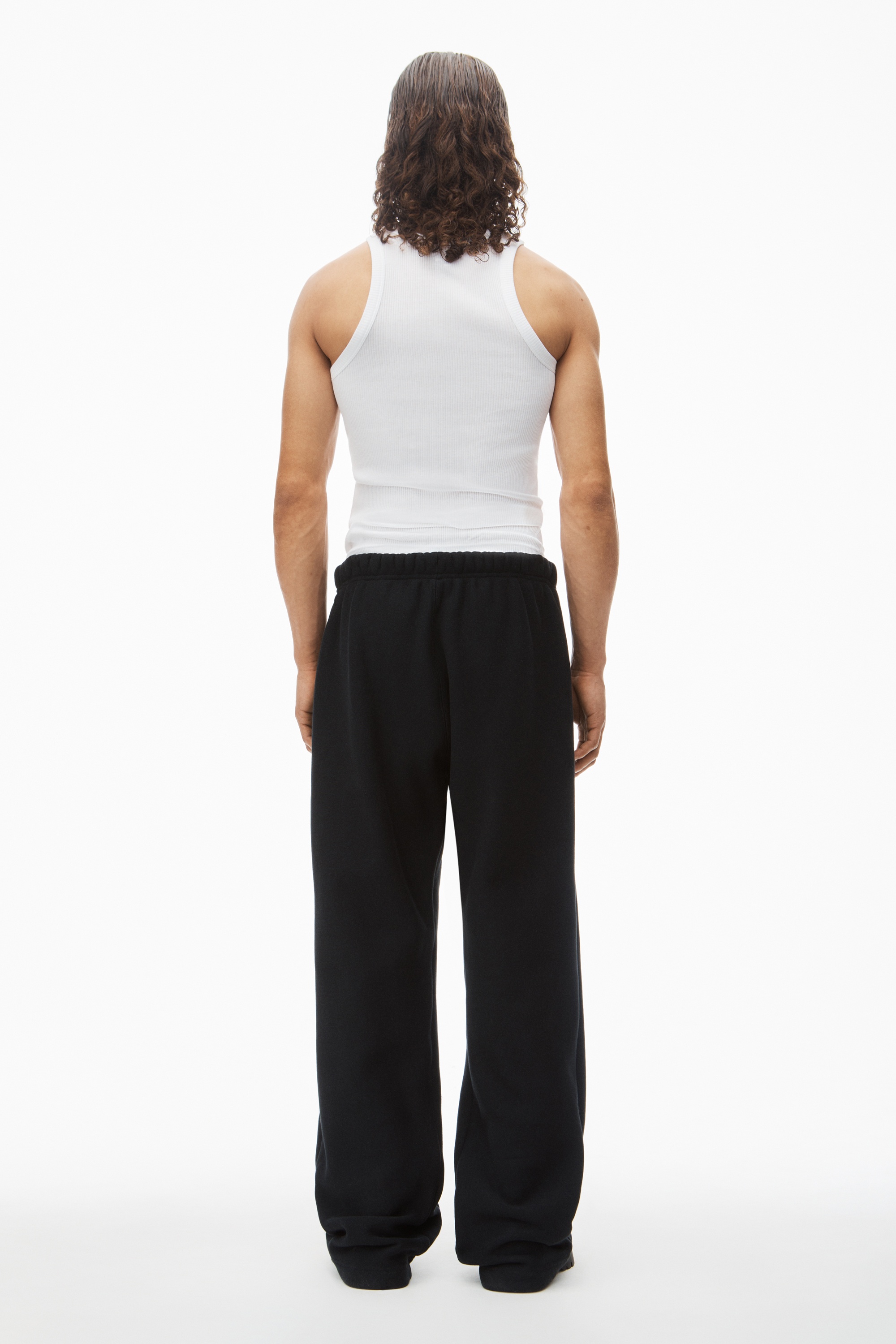 oversized logo embroidered sweatpants in cotton - 5