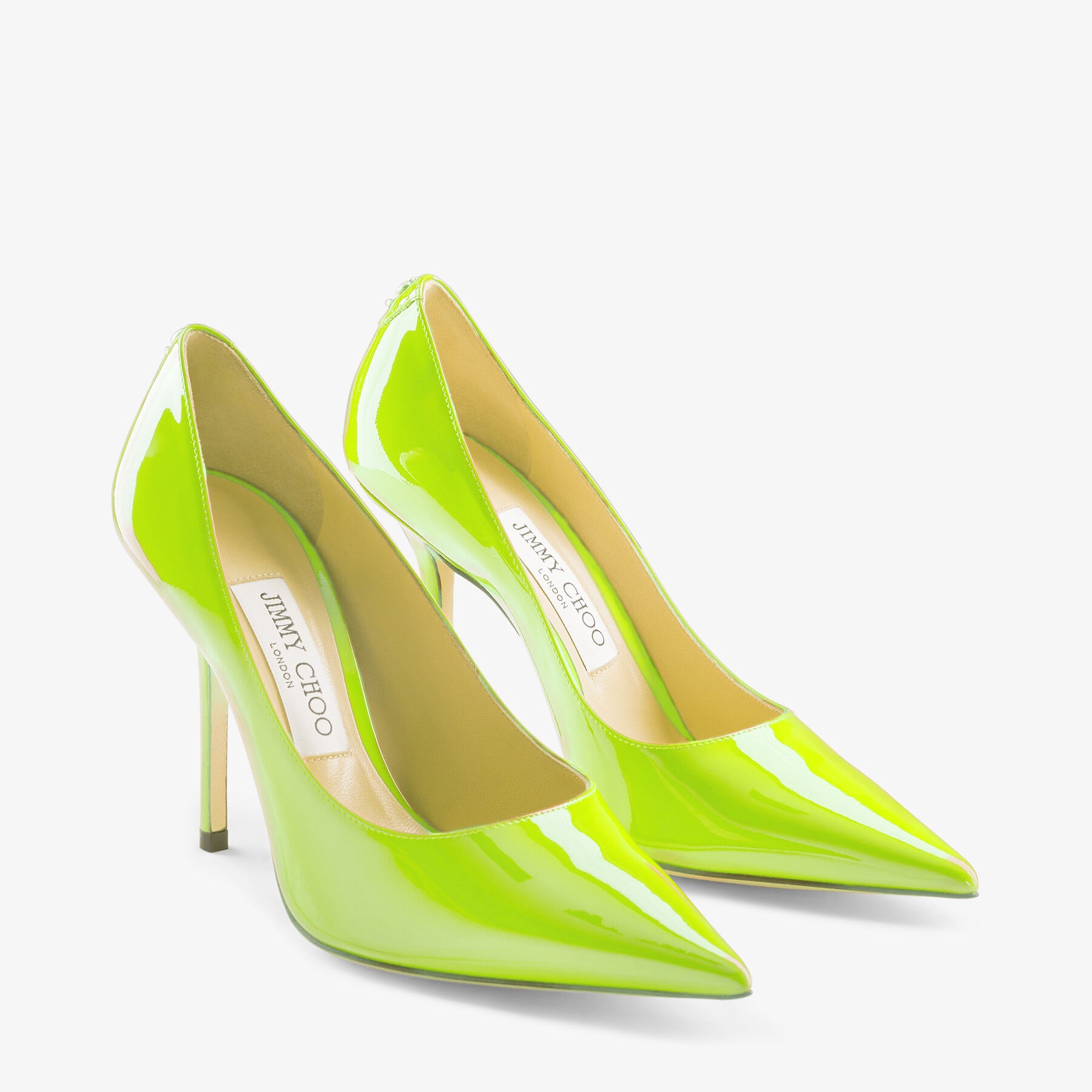 Love 100
Apple Green Patent Leather Pointed-Toe Pumps with JC Emblem - 2