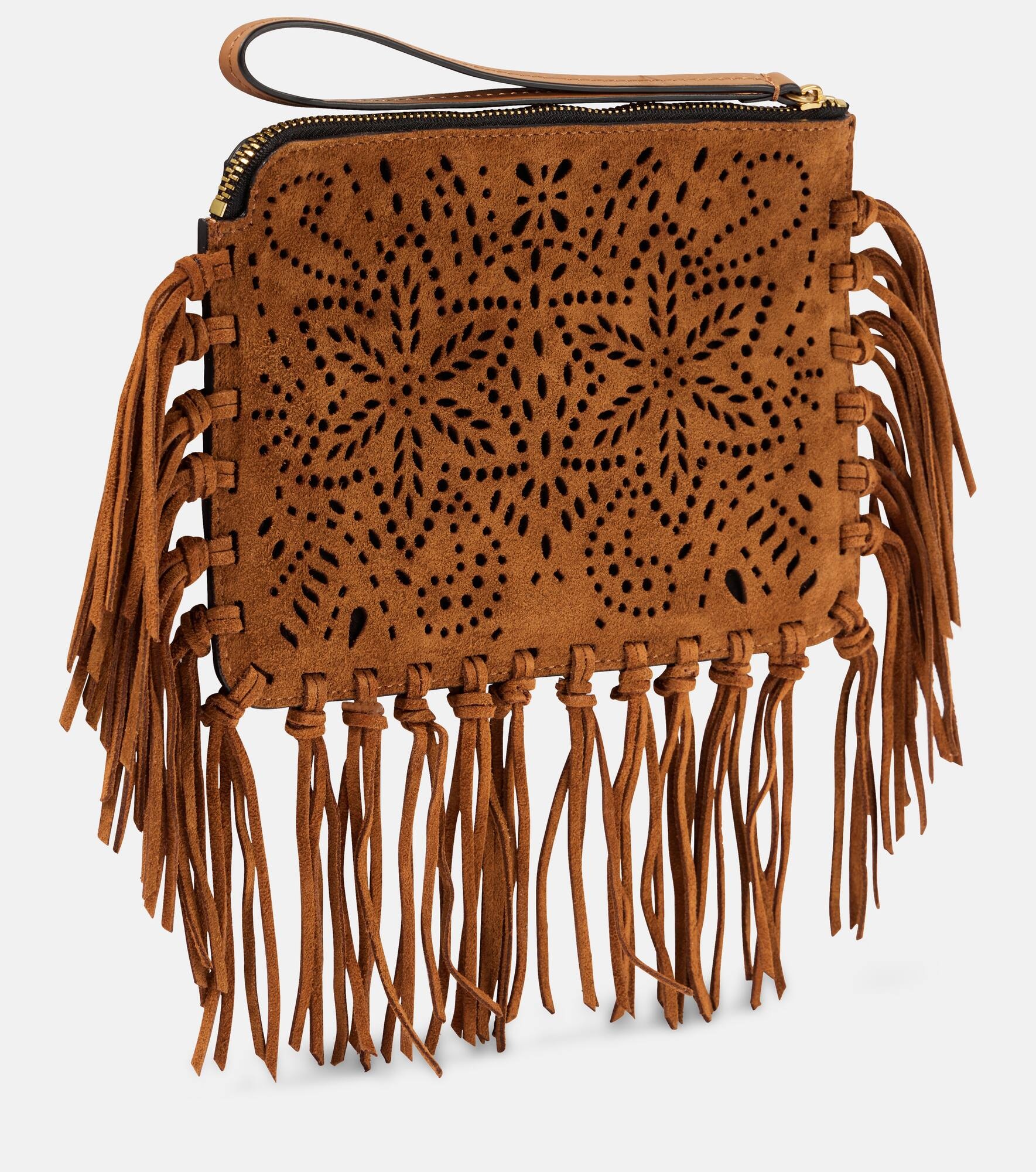 Fringed suede clutch - 4