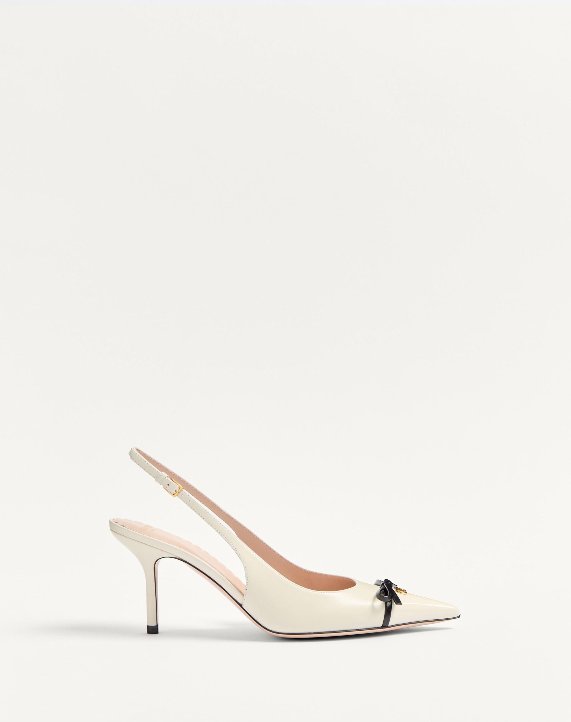 BEPOINTY SLINGBACK PUMP IN PATENT LEATHER AND KIDSKIN 80MM - 1