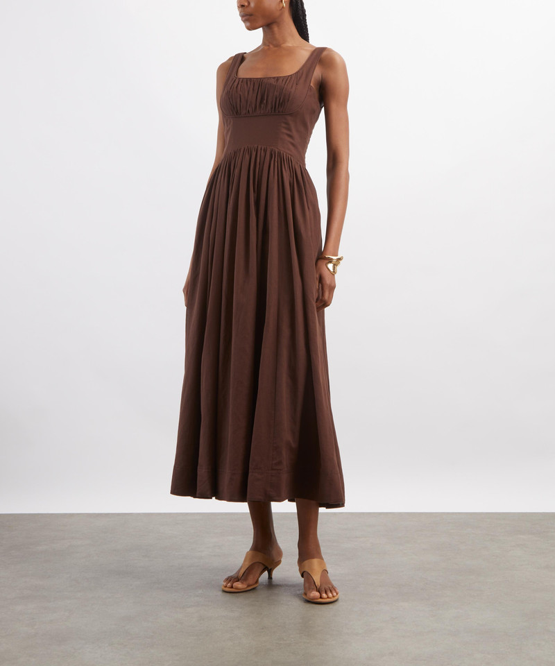 Aje. Sunny Chocolate Midi Dress outlook