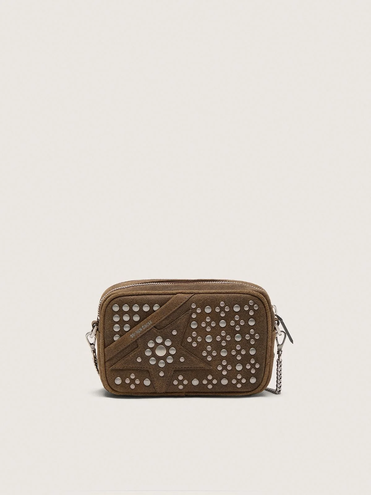Mini Star Bag in military-green suede with tone-on-tone star and studs - 1