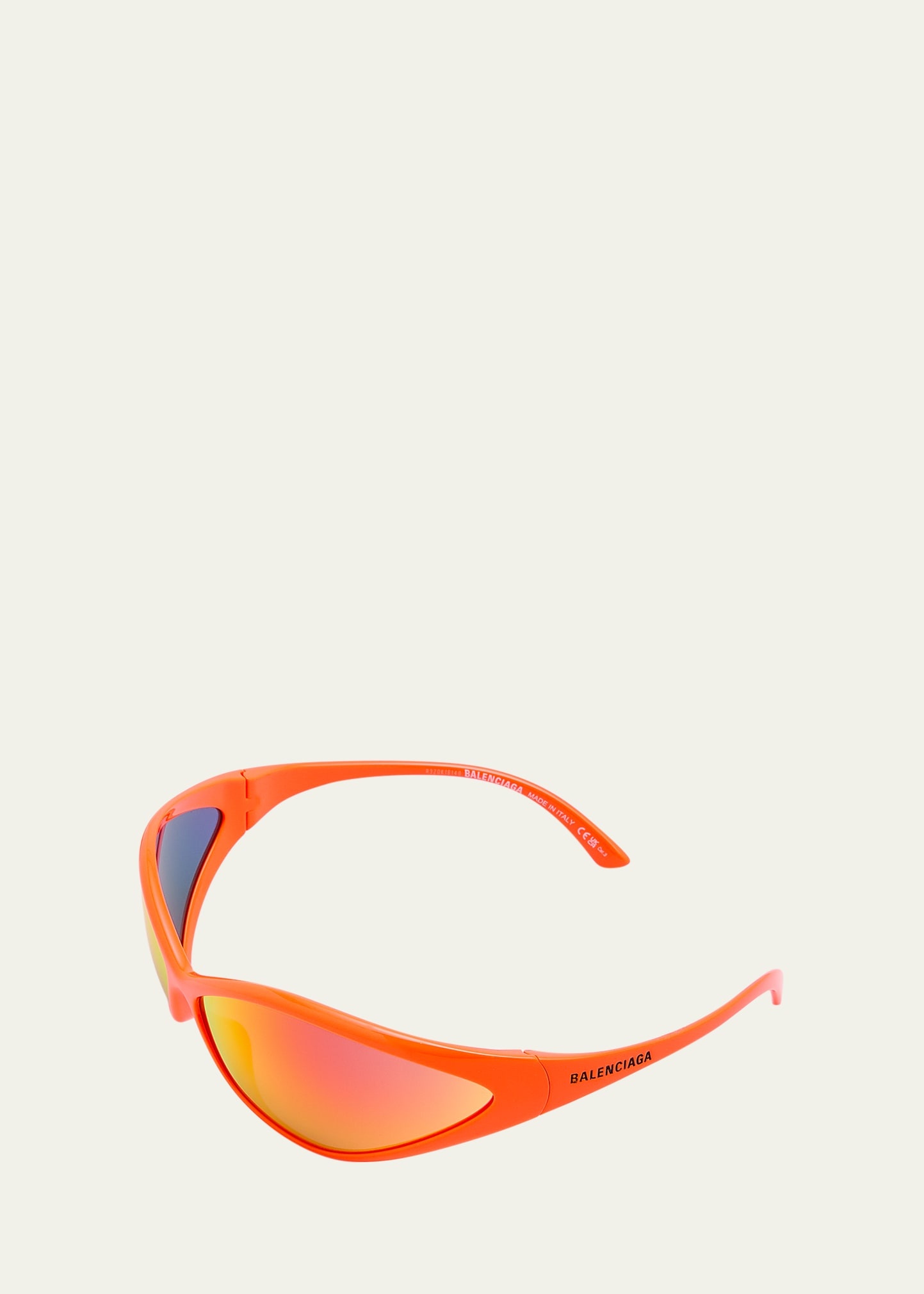 90s Oval Mirrored Injected Nylon Wrap Sunglasses - 3
