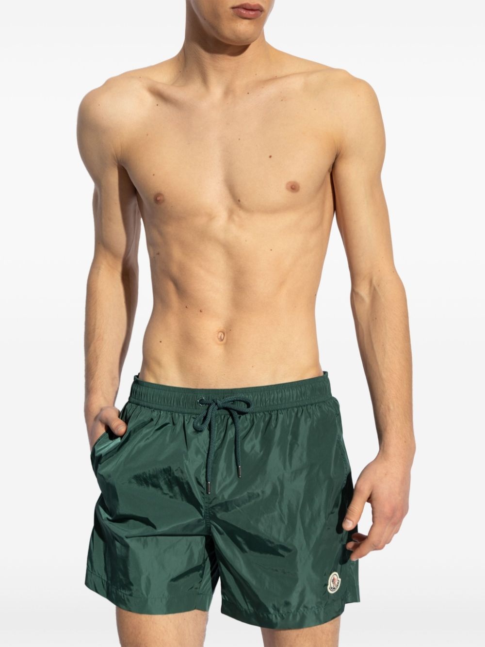 logo-patch swim shorts - 2