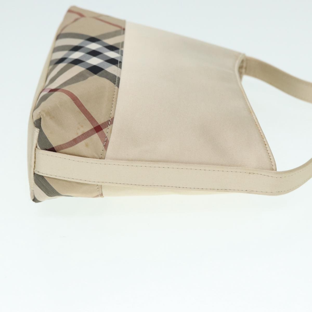 Burberry Nova Check Hand Bag Nylon Beige Silver - 4