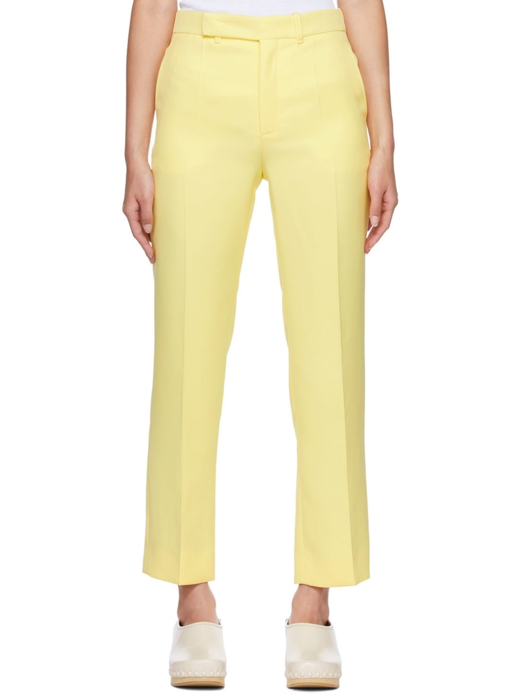 Yellow Silk Trousers - 1
