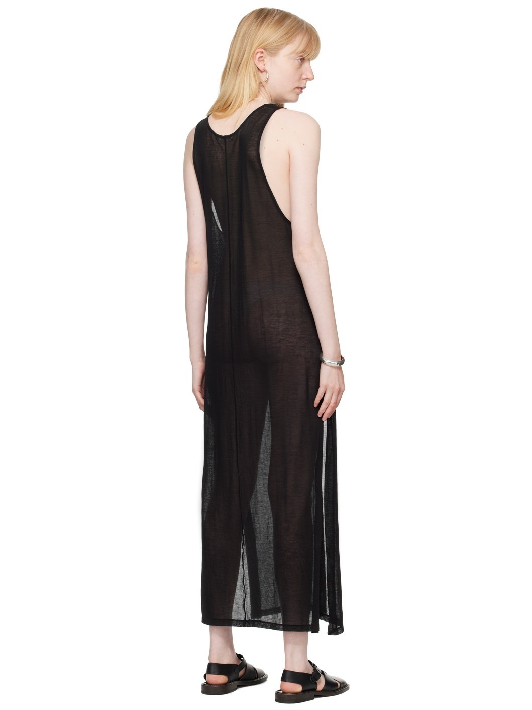 Black Vented Maxi Dress - 3