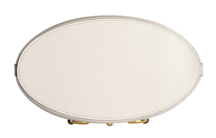 (WMNS) Gucci Horsebit 1955 Retro Gold buckle Logo Canvas Drawstring Shoulder Messenger Bag White 602 - 7