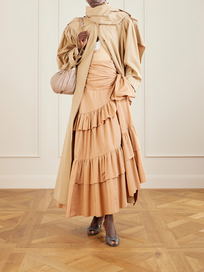 Chloé Ruched Organic Cotton-poplin Trench Coat outlook