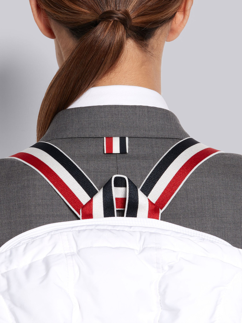 White Down Filled Poly Twill Zip-Up Hooded Overcoat 5