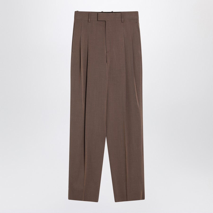 Bottega Veneta Women Brown Trousers In Wool Blend - 1