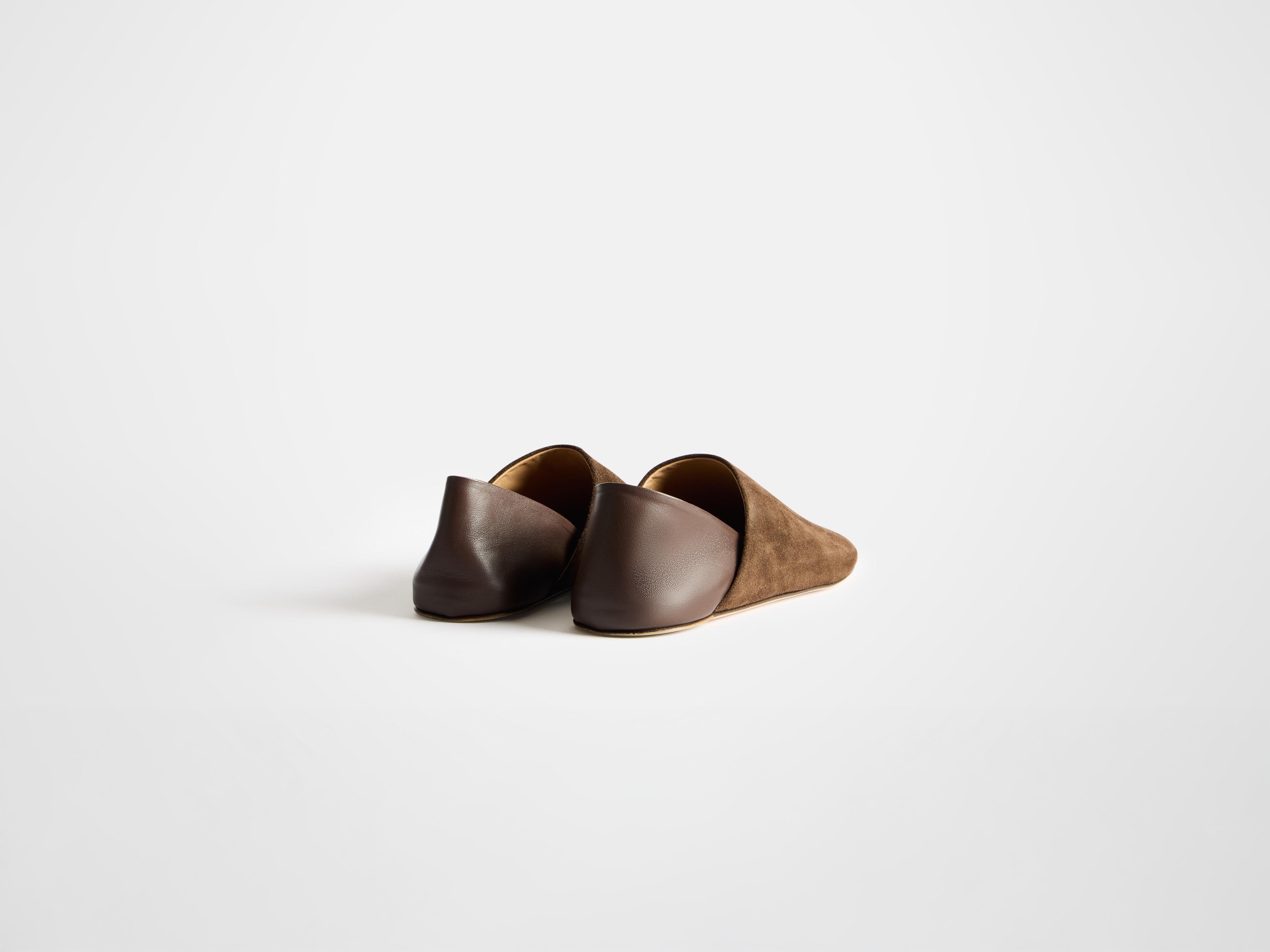 WOMENS SLIPPER MULES IN CHOCOLATE BROWN - 4