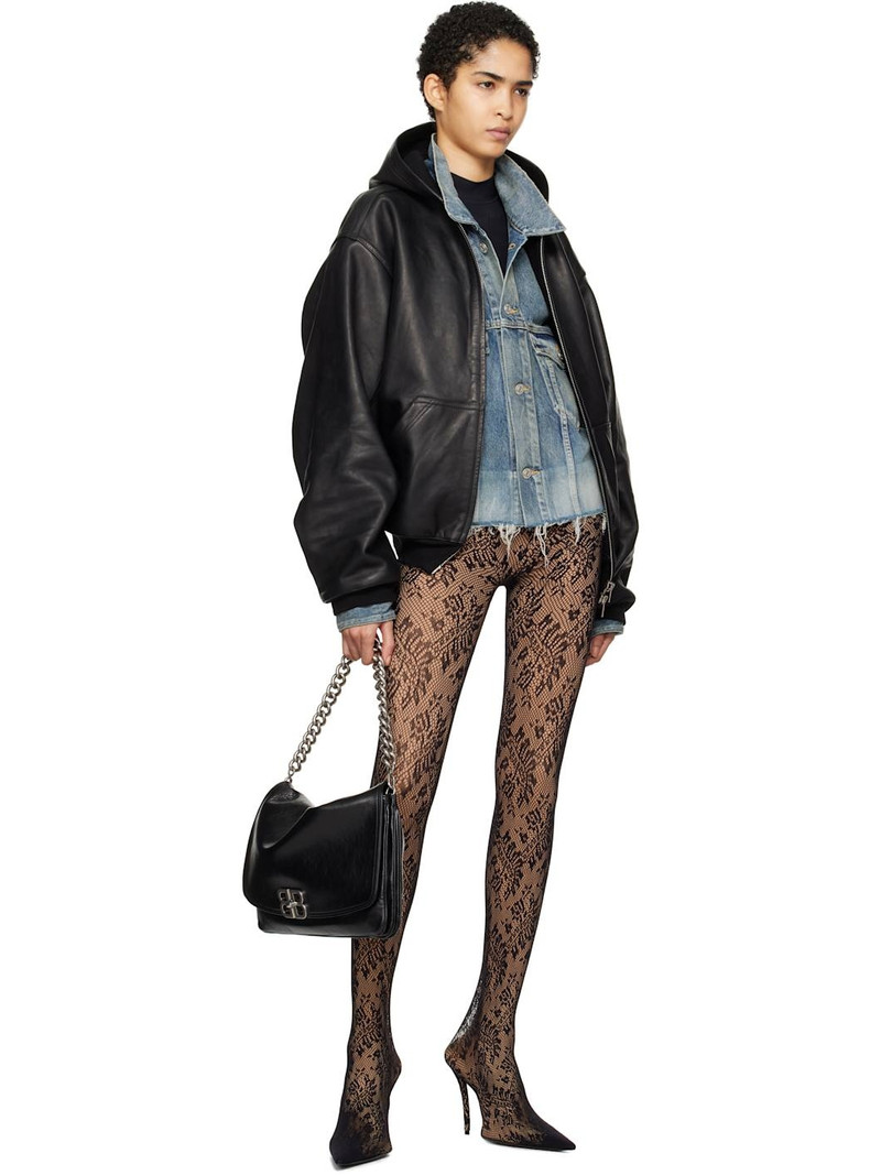BALENCIAGA leather hooded bomber jacket outlook