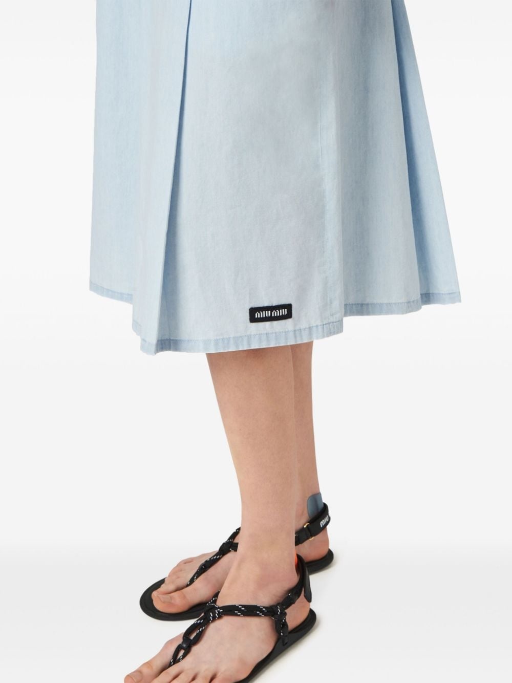 pleated chambray skirt - 4