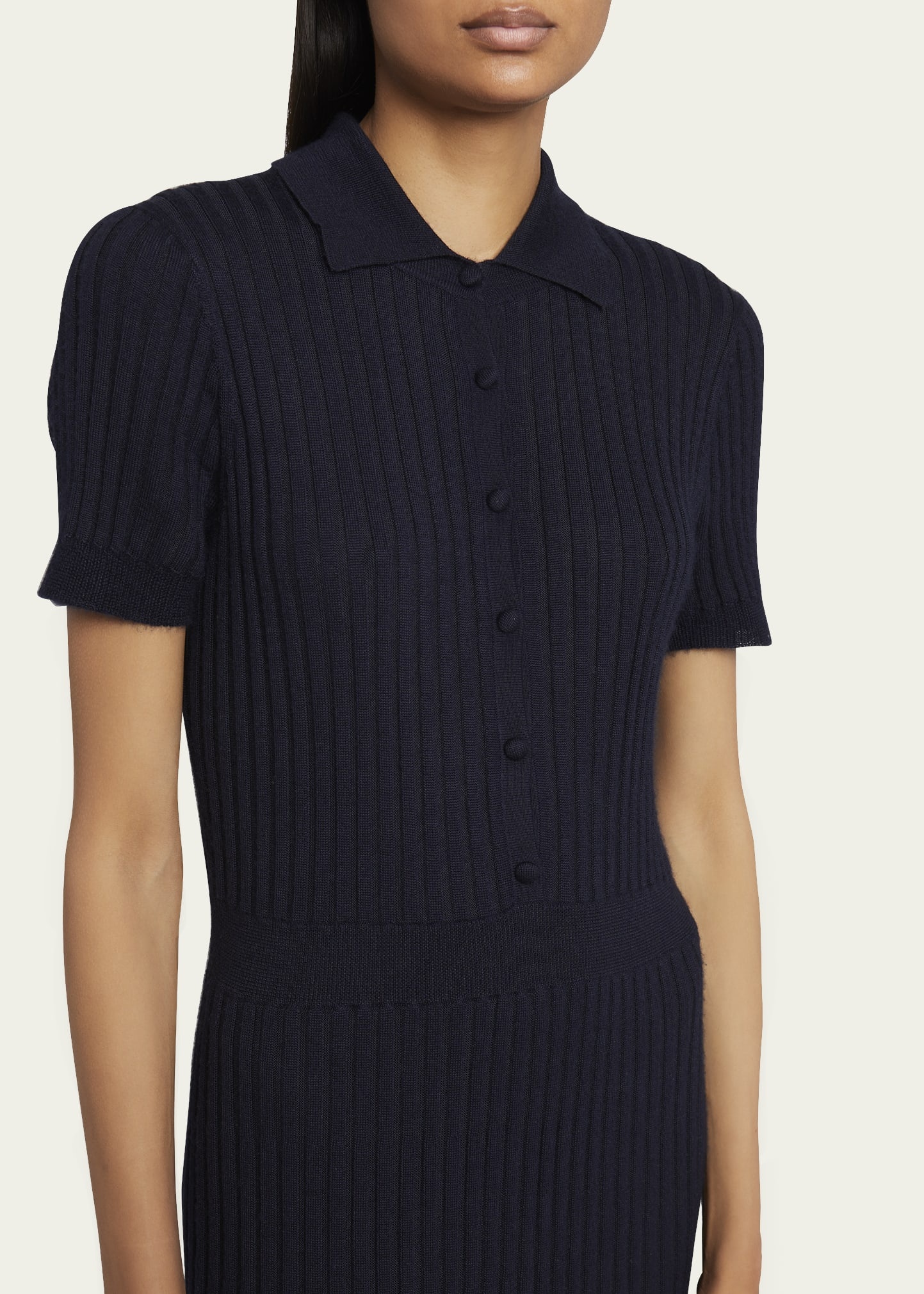 Amor Polo Ribbed Cashmere Dress - 5