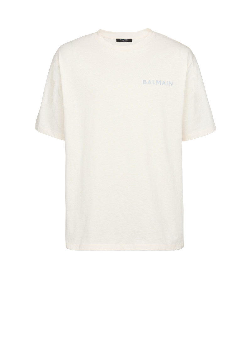 Cotton T-shirt with small Balmain Paris logo - 1