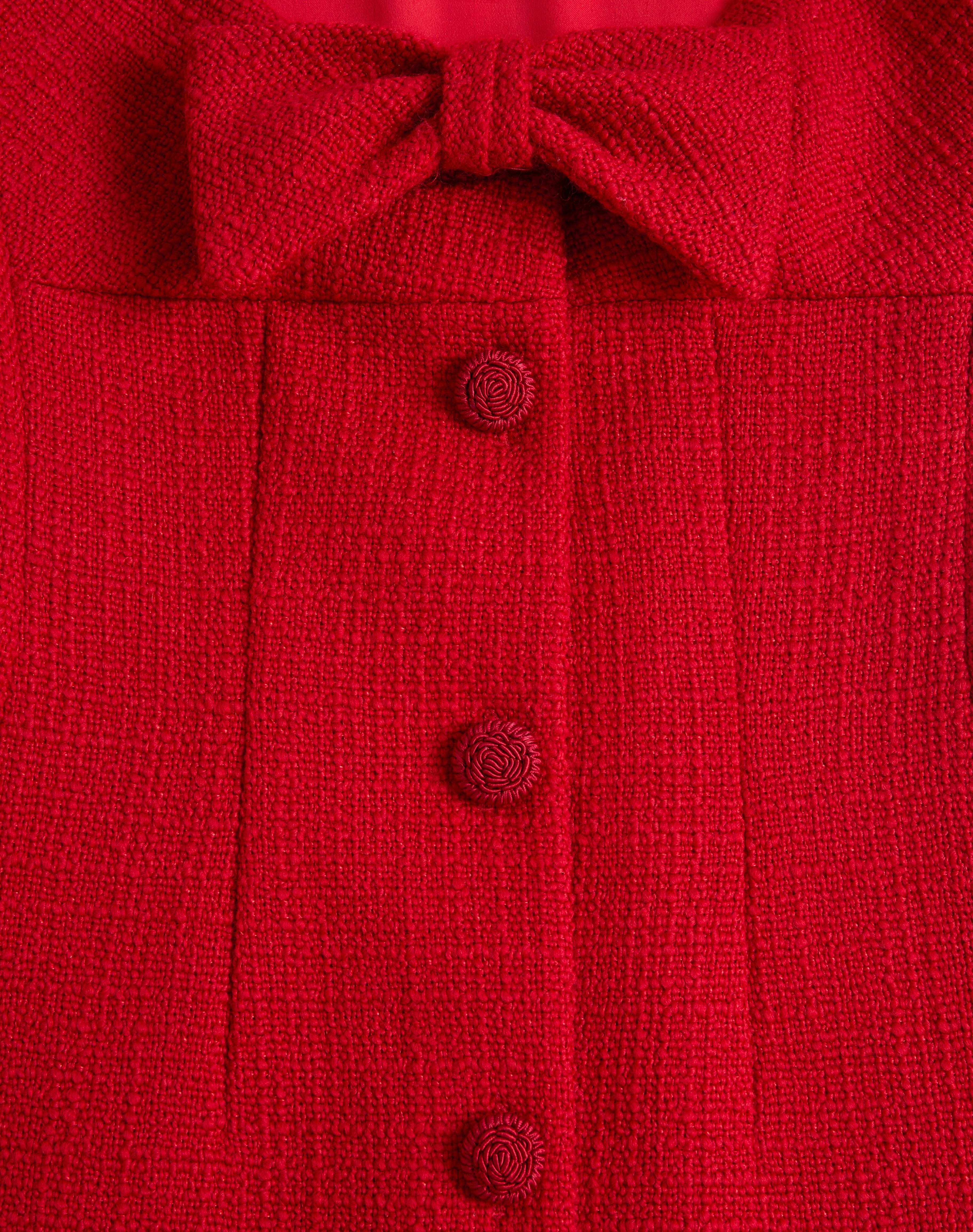 SHORT DRESS IN PLAIN WOOL TWEED - 8