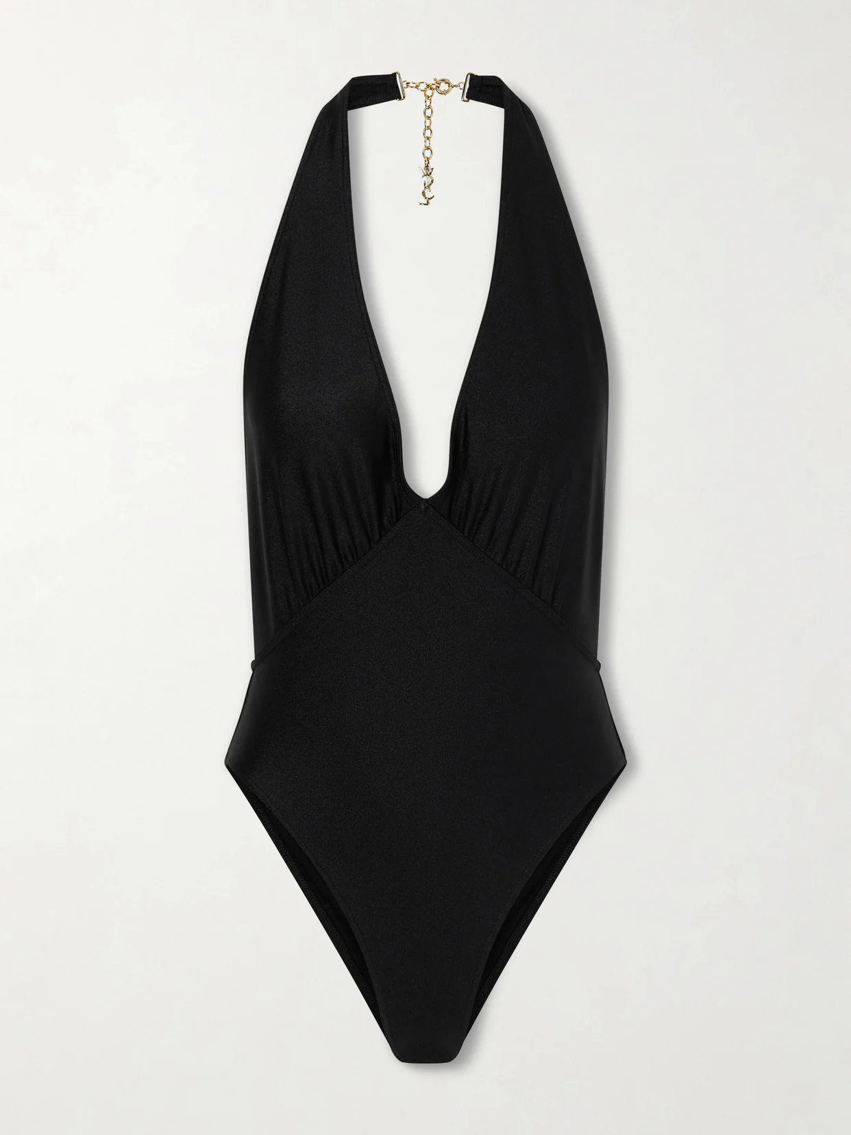 Gathered Halterneck Swimsuit - 1