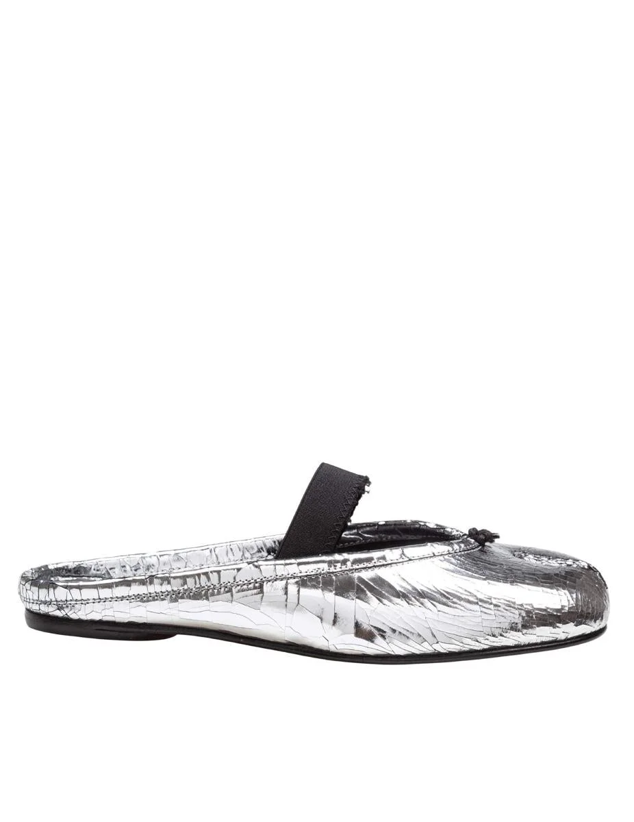 Maison Margiela Leather Tabi Mule With Broken Mirror Effect - 1
